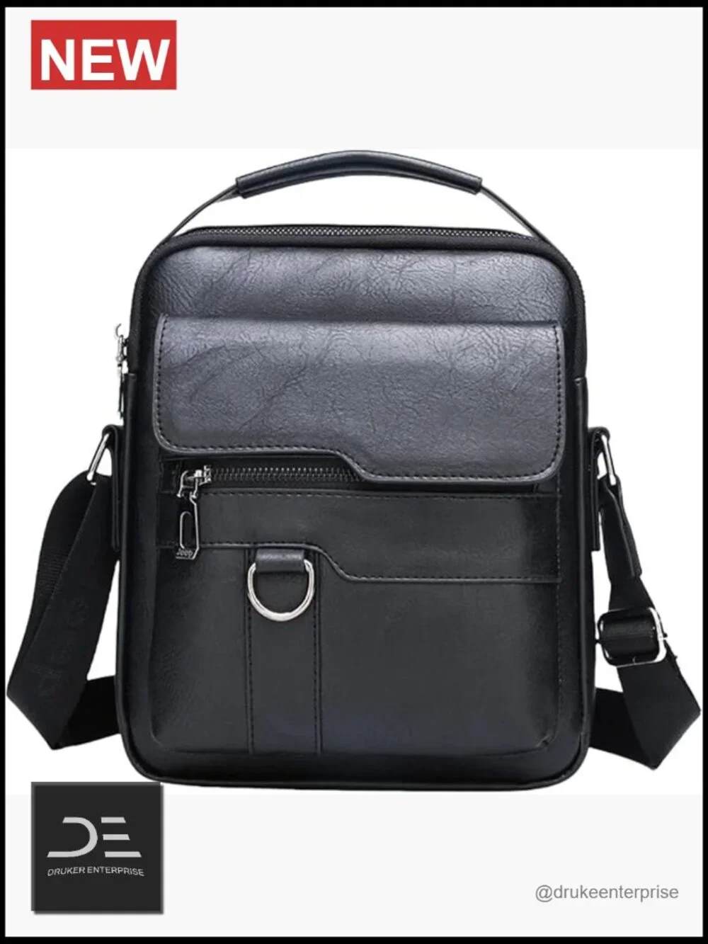 Men's Vintage Leather Crossbody Bag Organizer Laptop Messenger